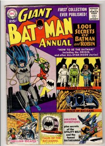 BATMAN ANNUAL 1 VG+ 4.5 1961!! ORIGIN OF BATCAVE!