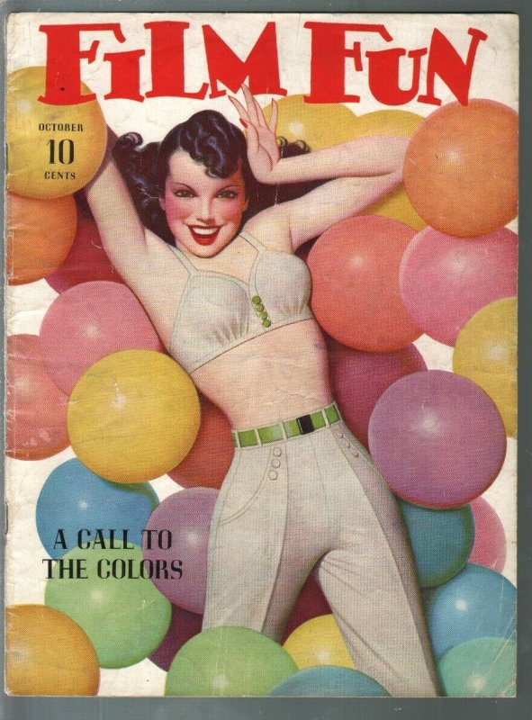 Film Fun 10/1941-Enoch Bolles saucy balloon girl cover-spicy pulp fun-gags-VG