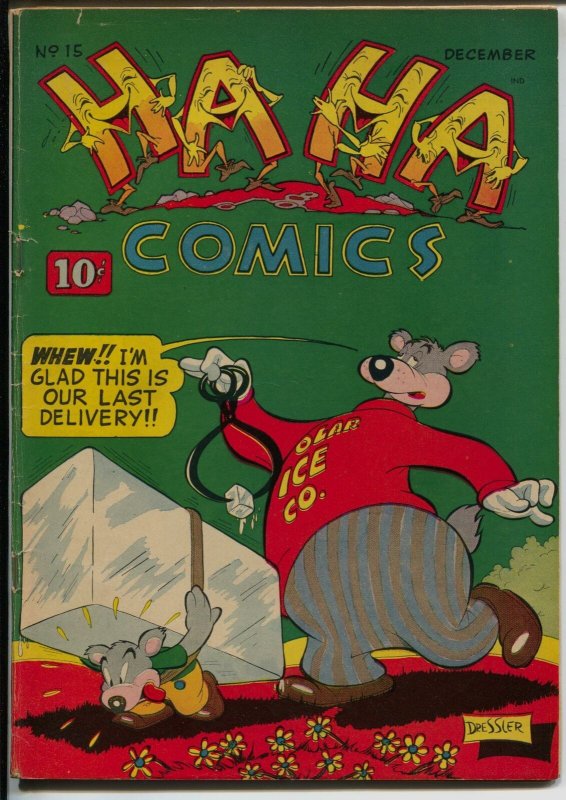 Ha Ha #15 1944-ACG-Dressler cover art-WWII era-Ken Hultgren-wacky humor-VG/FN