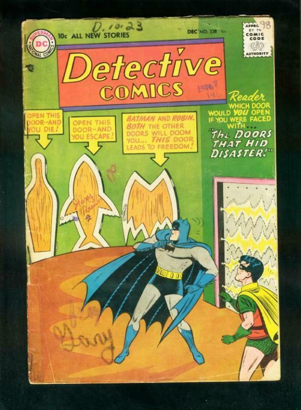 DETECTIVE COMICS #238 1956-BATMAN-ROBIN-DC COMICS-JOHN JONES-good G 