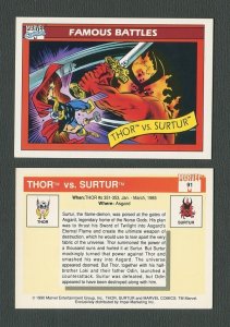 1990 Marvel Comics Card  #91 ( Thor vs Surtur) NM-MT