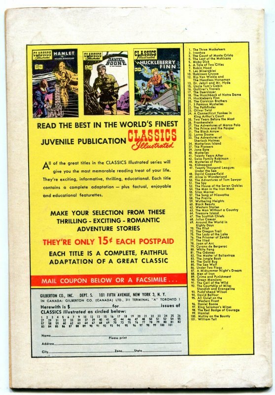 Classics Illustrated 102 HRN 101The White CompanyARTHUR CONAN DOYLE