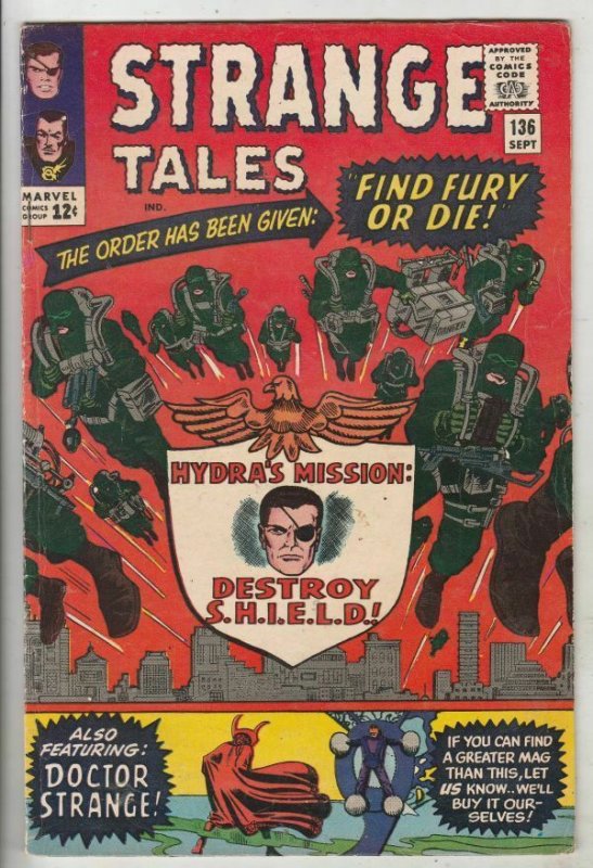 Strange Tales # 136 Strict FN Mid-Grade 2nd Nick Fury Agent of S.H.I.E.L.D Wow