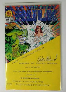 Incredable Hulk #400 Signed by Peter David W/COA  Very RARE