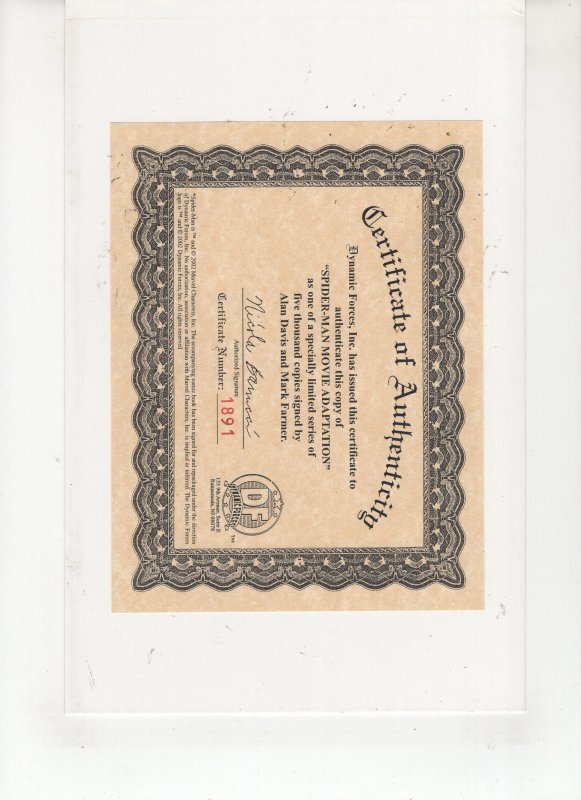 Spider-Man Movie Adaptation #1 Signed by Artists w/COA