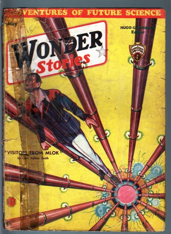 WONDER STORIES 1933 MAY-SCI FI PULP-FRANK R PAUL ART P/FR