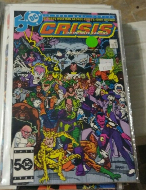 CRISIS ON INFINITE EARTHS # 9 DC COMICS 1985 VILLIAMS UNITED +ANTI MONITOR