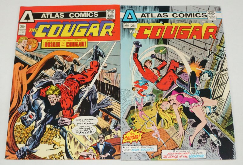 the Cougar #1-2 FN/VF complete series - atlas comics - bronze age super hero set