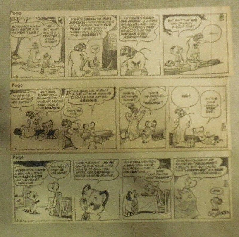 (257) Pogo Dailies by Walt Kelly from 1969 Size: 3 x 7 inches