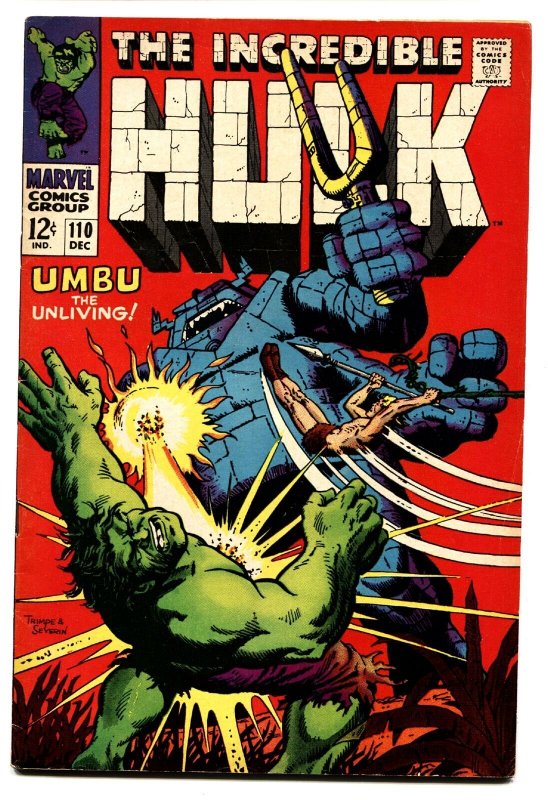 INCREDIBLE HULK #110 comic book 1968-MARVEL COMIC-JOHN SEVERIN fn+