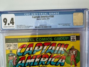Captain America #160 CGC 9.4 = Falcon, Origin + first app Solarr!