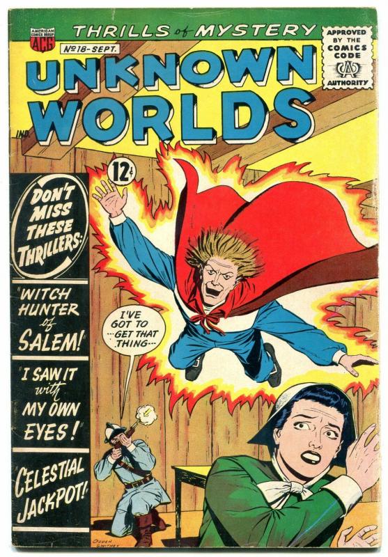 Unknown Worlds #18 1962- Witch Hunter of Salem VG