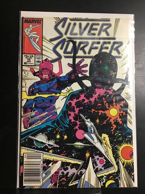 Silver Surfer #10 (1988) VF Marvel Comics Newsstand Issue Galactus BIN-2223