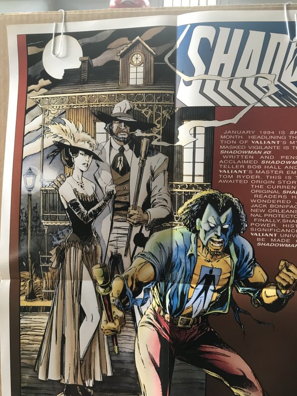 SHADOWMAN comics Promo poster : Valiant 1995 NM; Bob Hall art, scarce