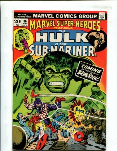 MARVEL SUPER-HEROES #36 - ft THE HULK AND SUB-MARINER (9.0) 1973