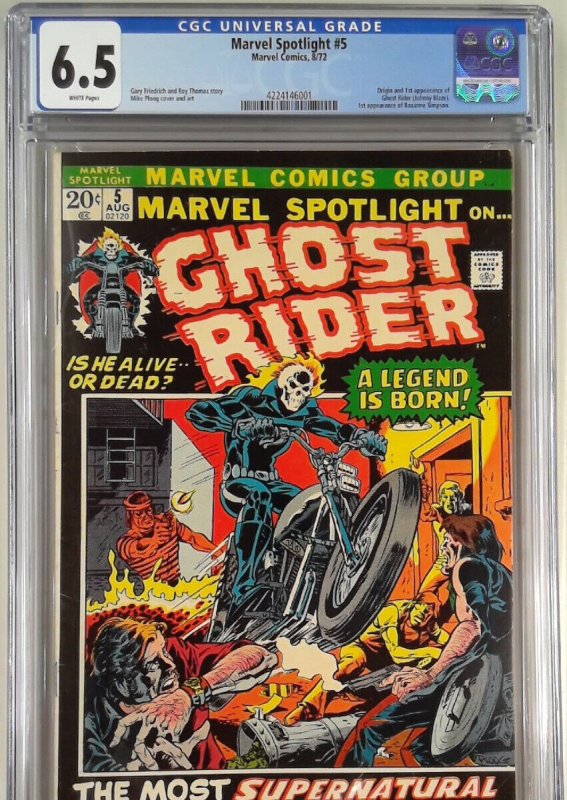 MARVEL SPOTLIGHT 5 (1971) CGC 6.5 1ST APPEARANCE Ghost Rider Johnny Blaze (SL...