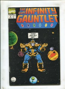 INFINITY GAUNTLET #4 (8.5) DEATH OF MARVEL HEROES!! 1991