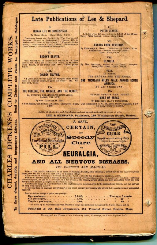 Atlantic Monthly 5/1868-pulp format-unique-rare-145 years old-VG