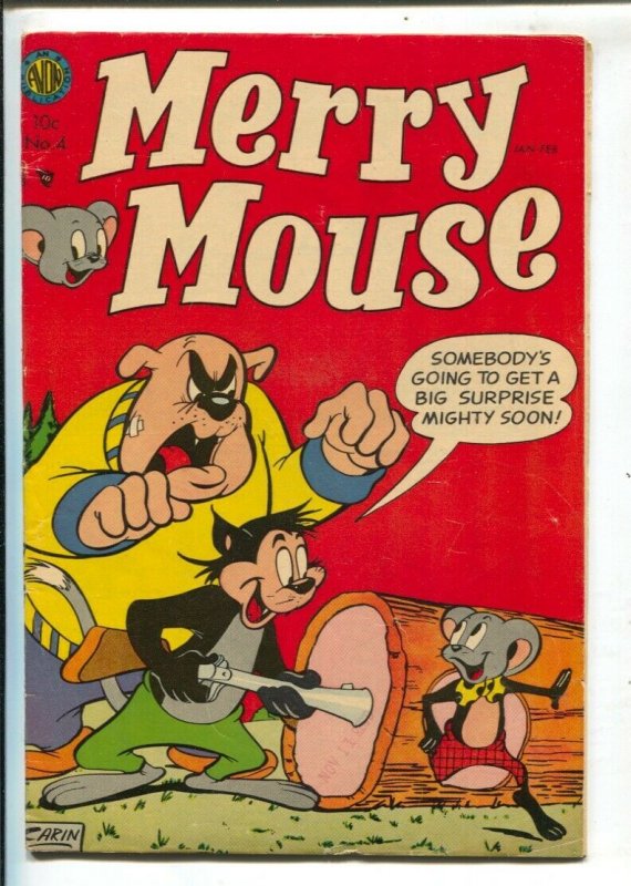 Merry Mouse #4 1953-Avon-final issue-Frank Carin-violent story-golf story-FN