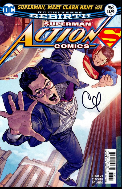 Action Comics #963 signed Clay Mann DC REBIRTH SUPERMAN NM