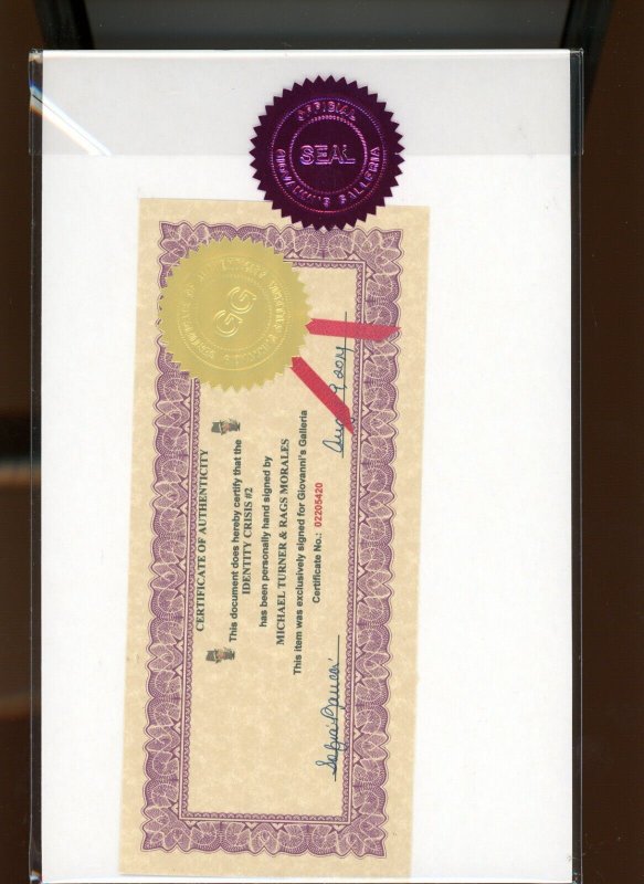 Identity Crisis #2 - Sgd. Michael Turner & Rags Morales. COA Included (9.2) 2004