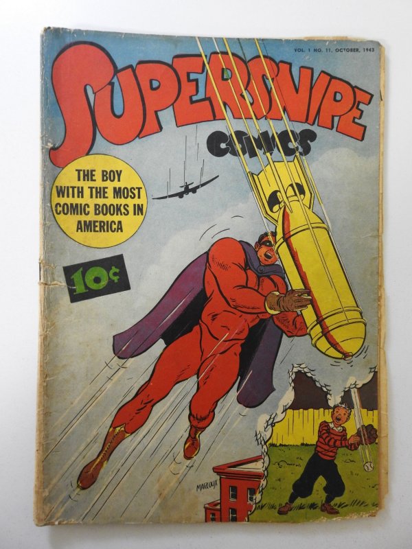 Supersnipe Comics #11 (1943) PR Cond half of the pages are missing, bug chew