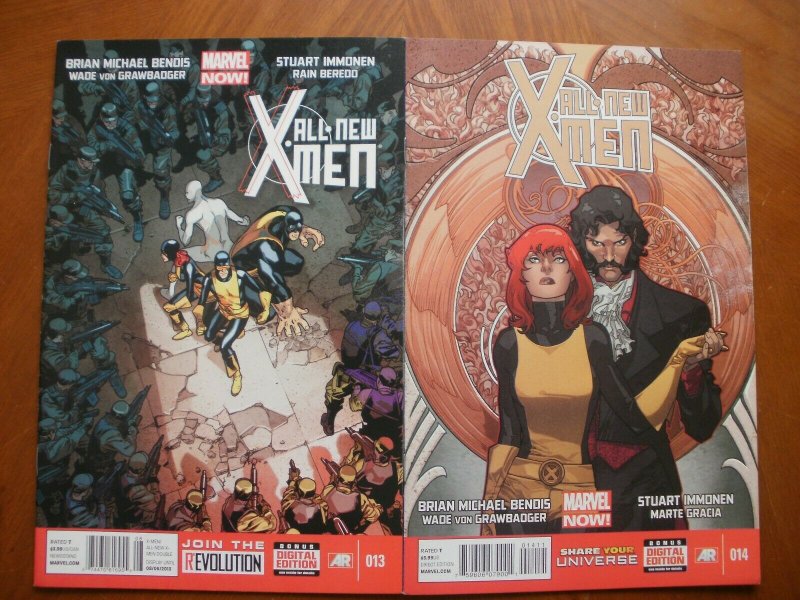 2 Near-Mint Marvel Comic: ALL-NEW X-MEN #13 #14 (2013) Bendis Immonen Gracia Von
