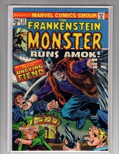 The Frankenstein Monster #13 (1974) Bronze Marvel Horror Classic !!! / ID#22