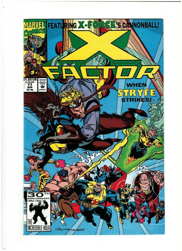 X-Factor #77 NM- 9.2 Marvel Comics 1992 Cannonball vs. Stryfe