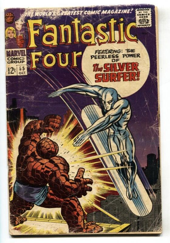 FANTASTIC FOUR #55 1966-KEY ISSUE-SILVER SURFER KIRBY comic book