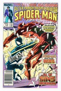 Spectacular Spider-Man #110 Peter David Daredevil Sin Eater Newsstand NM-