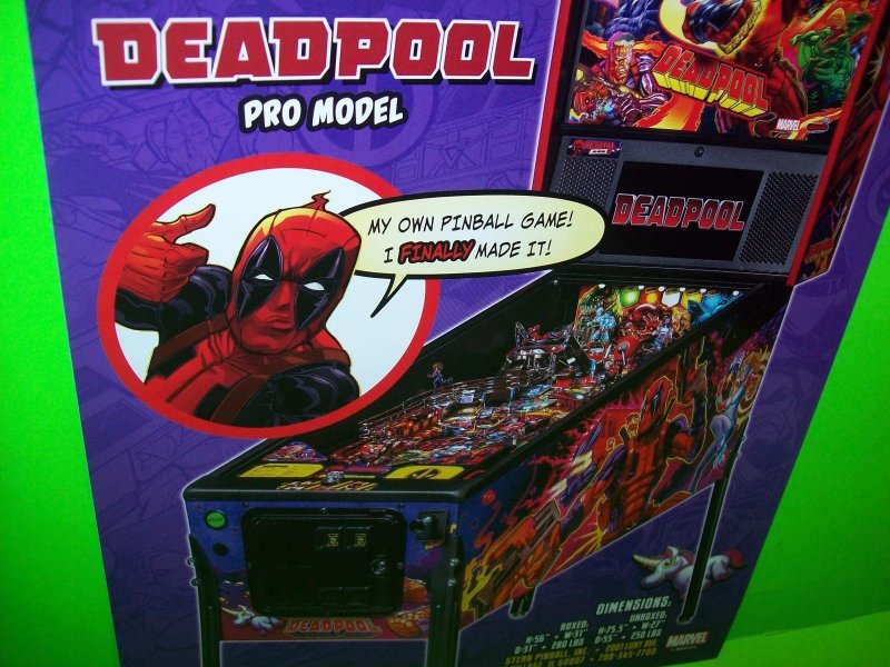 Dead Pool Pro Model Pinball Flyer Marvel Comic Superhero Art Print