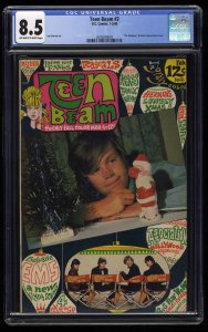 Teen Beam (1968) #2 CGC VF+ 8.5 Off White to White Monkees Photo Cover!