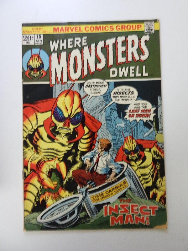 Where Monsters Dwell #19 (1973) VG- condition moisture damage