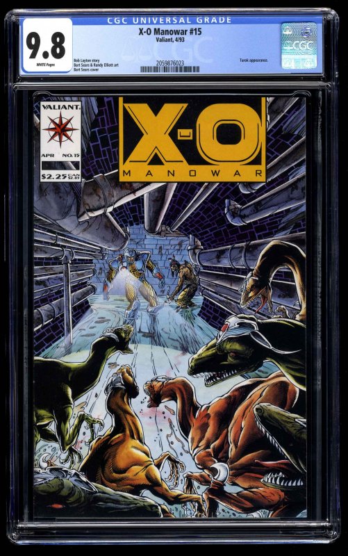 X-O Manowar #15 CGC NM/M 9.8 White Pages Turok Appearance!