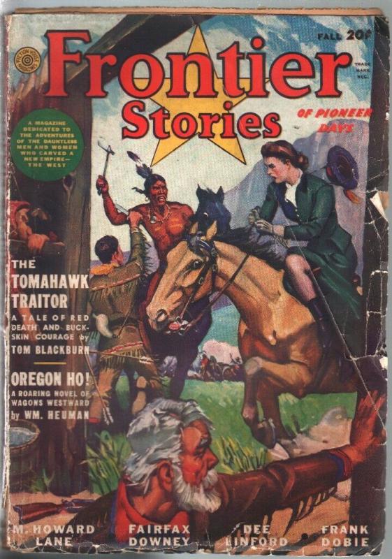 Frontier Stories 5/1943-Sidney Reisenberg Indian fight cover-Clay Allison-G