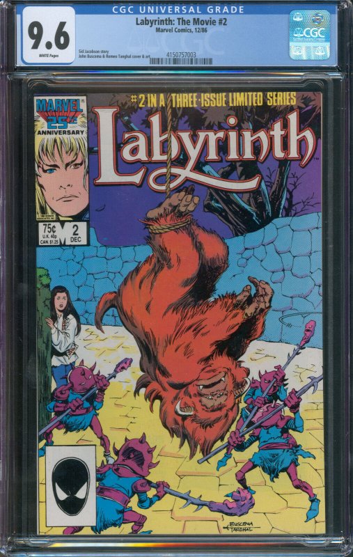 Labyrinth The Movie #2 Marvel Comics 1986 CGC 9.6