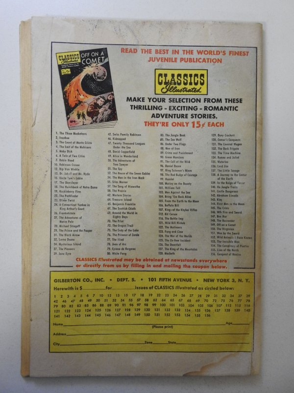 Classics Illustrated #47 Variant Cover A (1948) VG Condition moisture stain