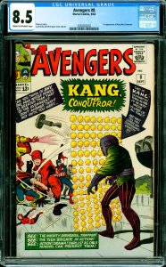 Avengers #8 CGC Graded 8.5 1st appearance of Kang the Conqueror.