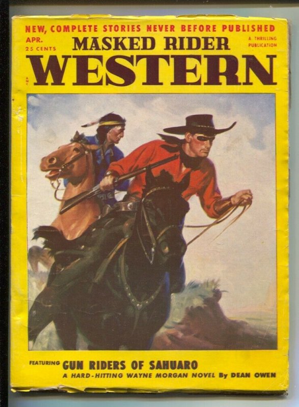 Masked Rider Western 4/1952-Thrilling-Gun Riders of Sahuaro- Dean Owen-Secr...