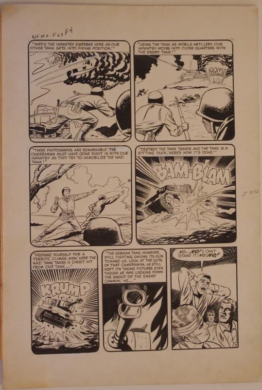 AL GORDON original art, WARFRONT #8, 27 28 29 30, 1952, 4 pgs, PTSD, Newsman,War