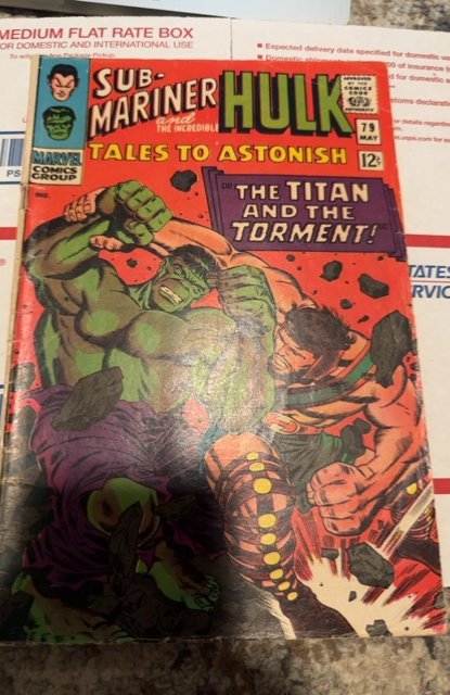 Tales to Astonish #79 (1966)hulk vs Hercules Small 1 in lower spine slpit