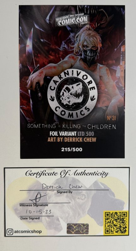 Something Is Killing the Children #31 Carnivore Virgin Signed by Chew with COA!