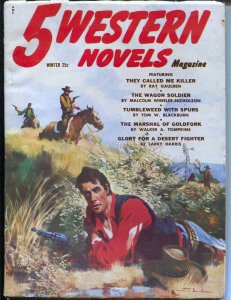 5 Western Novels-Winter 1954-final issue-Gerald McCann-Vol. 9 #1-FN+