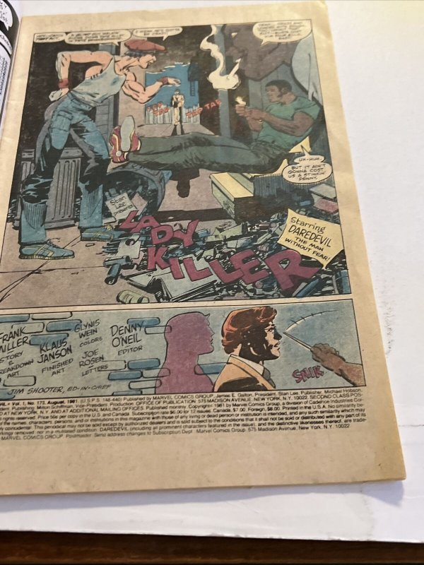 DAREDEVIL #173 (1981) MARVEL COMUCS FRANK MILLER GLADIATOR SEE PICS NEWSPRINT