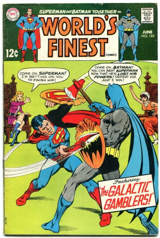 WORLDS FINEST #185 1969-BATMAN-SUPERMAN-NEAL ADAMS ART VG