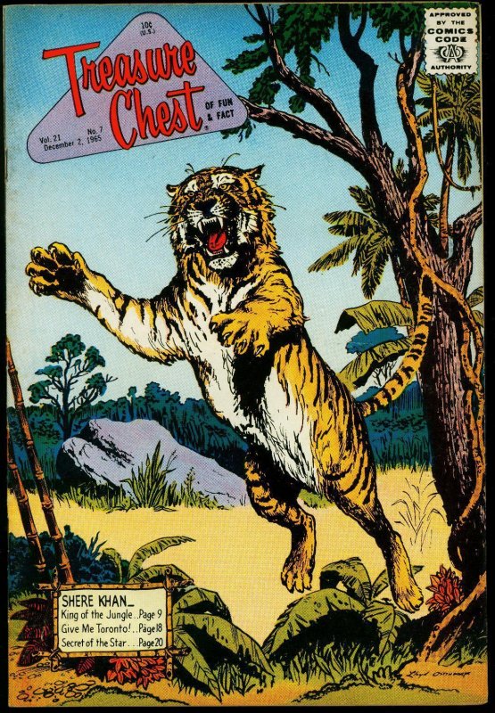 Treasure Chest Vol 21 #7 1965- Tiger cover- Shere Khan FN