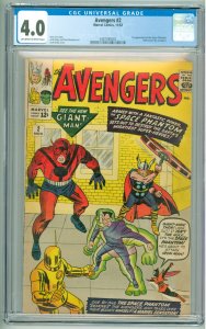 The Avengers #2 (1963) CGC 4.0 OWW Pages! 1st Appearance of the Space Phantom!