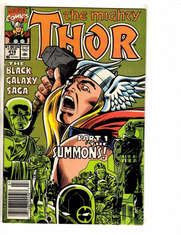 9 Mighty Thor Marvel Comic Books # 402 405 417 418 419 420 421 431 433 Hulk J275