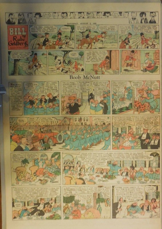 Boob McNutt Sunday by Rube Goldberg from 8/3/1930 Large Rare Full Page Size! 